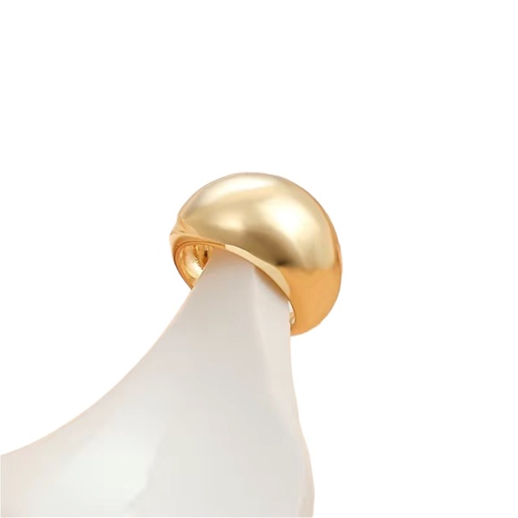 14K Gold Plated Chunky Cuff Ring - Picture 3 of 4